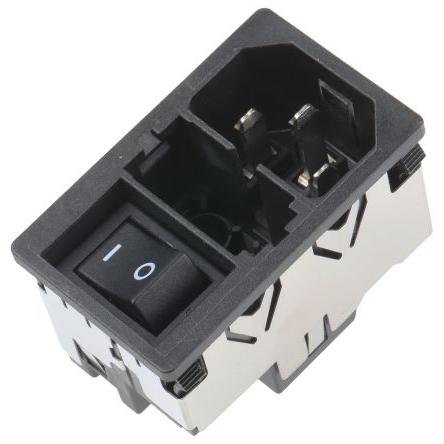 Schurter Konektor IEC C14, orientace těla: Rovný, Zacvakávací montáž velikost pojistky 5 x 20 mm Vnější, 250V 10A