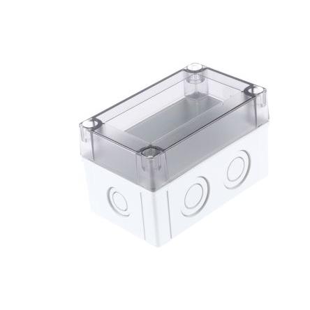 Fibox Pouzdro IP67, IP66 barva Šedá IK08 barva Průhledné Polykarbonát 130 mm 75 mm 80 mm Termoplastický elastomer