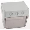 Fibox Pouzdro IP67, IP66 Nestíněný barva Šedá IK08 barva Čirá Polykarbonát 180 mm 150 mm 130 mm Termoplastický elastomer