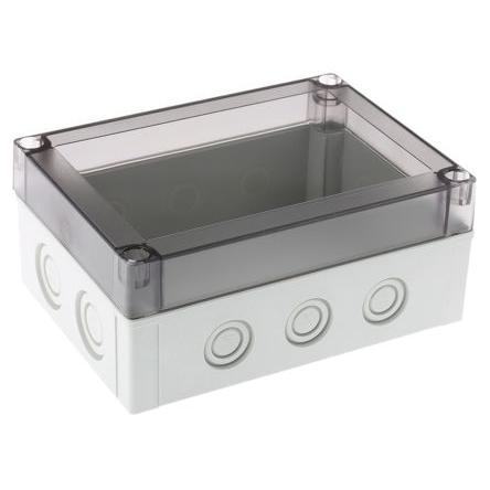 Fibox Pouzdro IP66, IP67 Nestíněný barva Šedá barva Čirá Polykarbonát 180 mm 75 mm 130 mm Termoplastický elastomer