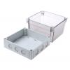 Fibox Pouzdro IP66, IP67 Nestíněný barva Šedá IK08 barva Čirá Polykarbonát 180 mm 150 mm 180 mm Termoplastický elastomer