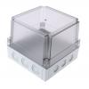 Fibox Pouzdro IP66, IP67 Nestíněný barva Šedá IK08 barva Čirá Polykarbonát 180 mm 150 mm 180 mm Termoplastický elastomer