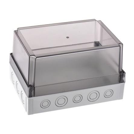 Fibox Pouzdro IP66, IP67 Nestíněný barva Šedá IK08 barva Čirá Polykarbonát 255 mm 150 mm 180 mm Polyuretan