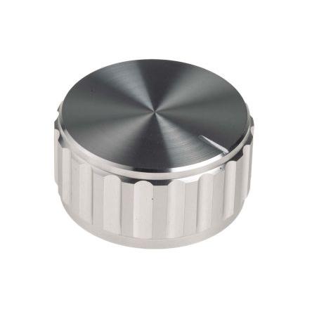 Knoflík potenciometru Stříbrná 30 mm Průměr knoflíku, barva ukazatele: Stříbrná barva ukazatele 6.4 mm hřídel RS PRO