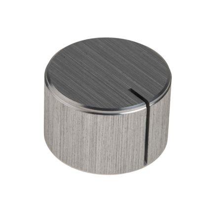 Knoflík potenciometru Stříbrná 22 mm Průměr knoflíku, barva ukazatele: Černá barva ukazatele 6.4 mm hřídel RS PRO Kulatý