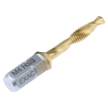 Závitník, HSS, velikost závitu: M4 Metrické, celková délka: 39mm, Spirálová drážka EXACT