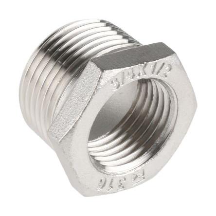 Nerezová spojka trubek Přímý Pouzdro 23.114 mm Vnější Šestihran RS PRO 3/4 in Vnitřní G 1/2 in