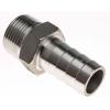 Nerezová spojka trubek Přímý Vsuvka 60 mm Vnější Šestihran RS PRO 3/4 in Vnější 20 mm