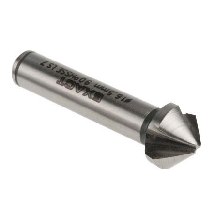 Vrták, Rychlořezná ocel E, celková délka: 60 mm 90 ° průměr hlavice 16.5 mm, počet drážek: 3 EXACT 1