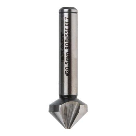 Vrták, Rychlořezná ocel E, celková délka: 63 mm 90 ° průměr hlavice 20.5 mm, počet drážek: 3 EXACT 1