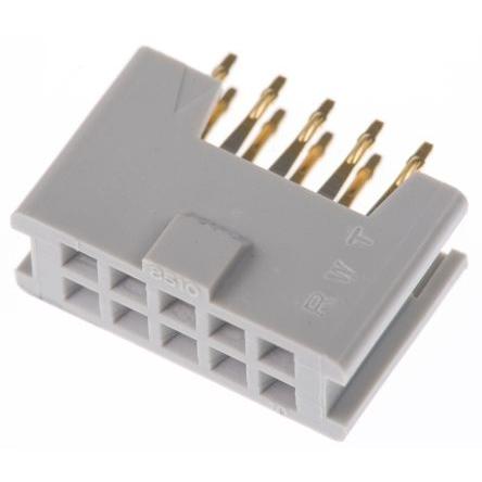 Patice PCB, řada: 8500, orientace těla: Rovný, rozteč: 2.54 mm Deska-deska, počet kontaktů: 10, počet řad: 2, Průchozí