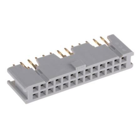 Patice PCB, řada: 8500, orientace těla: Rovný, rozteč: 2.54 mm Deska-deska, počet kontaktů: 26, počet řad: 2, Průchozí
