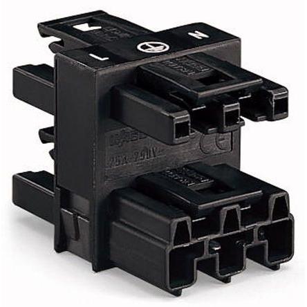 WAGO Konektor pro osvětlení, řada: 770 Kabel Distribuční blok Klecová svorka 25A, IP20 barva Černá, formát pólů: 3,