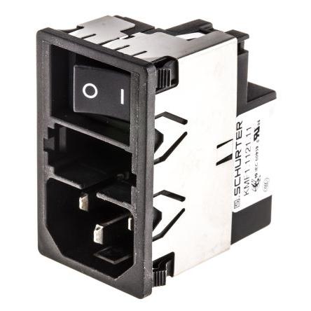 Schurter Konektor IEC 2A C14 Vnější, Zacvakávací montáž 5 x 20 mm, 250V ac 2 póly, 50Hz, 60 Hz Pájecí, 85 °C 2, -25 °C