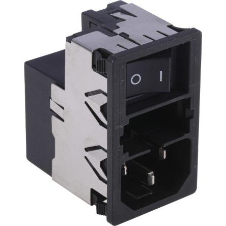 Schurter Konektor IEC 6A, řada: KFM C14 Vnější, Zacvakávací montáž 5 x 20 mm, 250V ac 2 póly, 50Hz, 60 Hz Pájecí, 85 °C