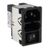 Schurter Konektor IEC 10A C14 Vnější, Zacvakávací montáž 5 x 20 mm, 250V ac 2 póly, 50Hz, 60 Hz Pájecí, 85 °C 2, -25 °C