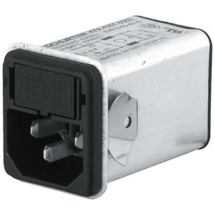 Schurter Konektor IEC 4A C14 Vnější, Zacvakávací montáž 5 x 20 mm, 250V ac, 60Hz Pájecí, 85 °C, -25 °C 4301.6003