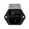 Schurter Konektor IEC 4A C14 Vnější, Montáž do panelu, 250V ac, 60Hz Rychlé připojení, 85 °C, -25 °C