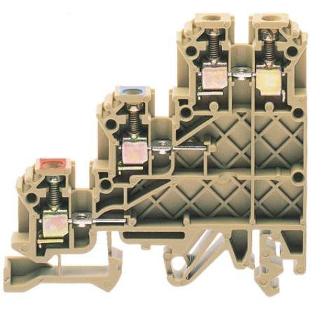 RS PRO Svorkovnice pro montáž na lištu DIN, 300V Hnědá 0.2mm², 2.5 mm² 3