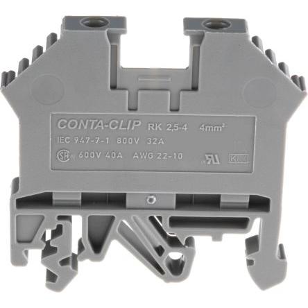 RS PRO Svorkovnice pro montáž na lištu DIN, 800V Šedá 0.2mm², 4 mm² 1