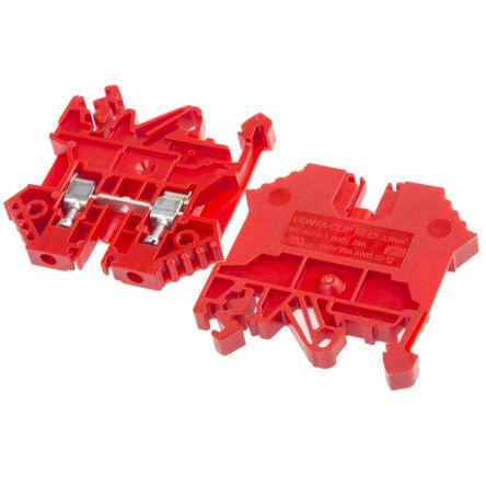 RS PRO Svorkovnice pro montáž na lištu DIN, 800V Červená 0.2mm², 2.5 mm² 1
