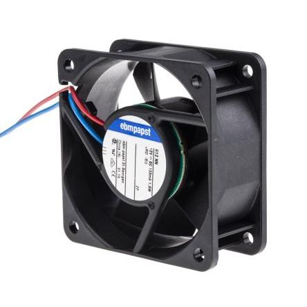 ebm-papst Axiální ventilátor, řada: 600 N, průtok vzduchu: 42 m³/h 1.5 W 12V dc 125 mA 60 mm 60mm 25.4 mm