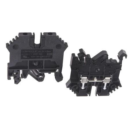 RS PRO Svorkovnice pro montáž na lištu DIN, 800V Černá 0.2mm², 2.5 mm² 1