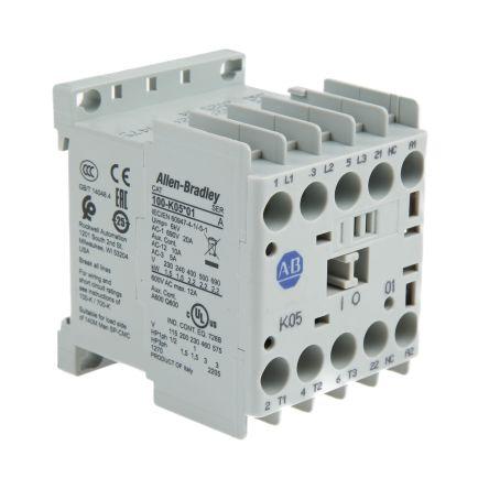 Allen Bradley 1 NC Stykač napětí ve vinutí 24V dc 3pólový 5 A 690V ac 2.2 kW s 1 NC kontakty 24V dc Řízení motoru,