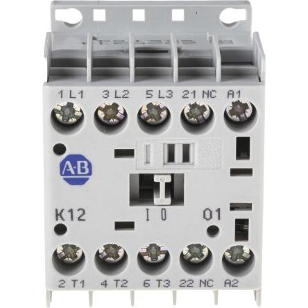 Allen Bradley 1 NC Stykač napětí ve vinutí 24V dc 3pólový 12 A 690V ac 5.5 kW s 3 NO kontakty 24V dc Řízení motoru,