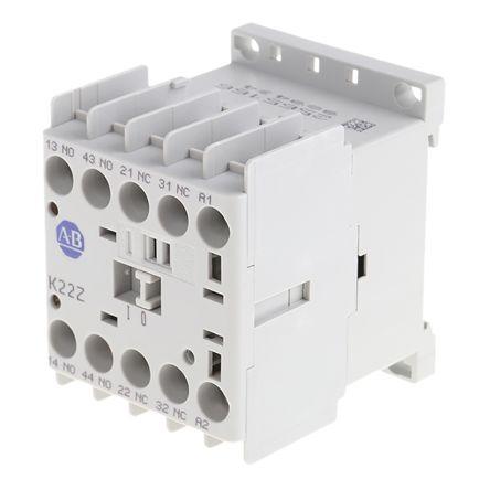 Allen Bradley 2 NO Stykač napětí ve vinutí 24V dc 4pólový 10 A 690V ac s 2 NC kontakty 24V dc Trubka Stillson, rozsah: