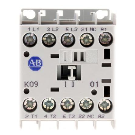Allen Bradley 1 NC Stykač napětí ve vinutí 24V dc 3pólový 9 A 690V ac 4 kW s 3 NO kontakty 24V dc Řízení motoru,