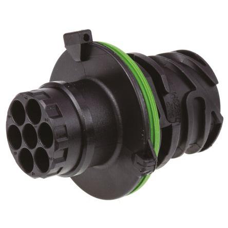 TE Connectivity Ochranný kryt konektoru, řada: 1718230 Vnější, rozteč: 11.4 mm, počet kontaktů: 7, orientace těla: