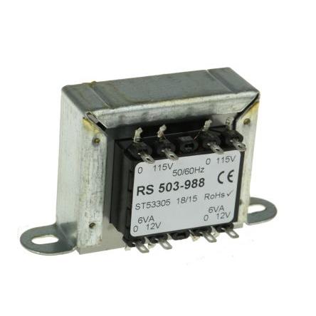 Transformátor pro montáž na podvozek 12 VA, počet výstupů: 2, sekundární napětí: 12 V ac RS PRO
