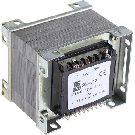 Transformátor pro montáž na podvozek 240 VA, počet výstupů: 1, sekundární napětí: 12 V ac, 18 V ac, 20 V ac, 24 V ac,