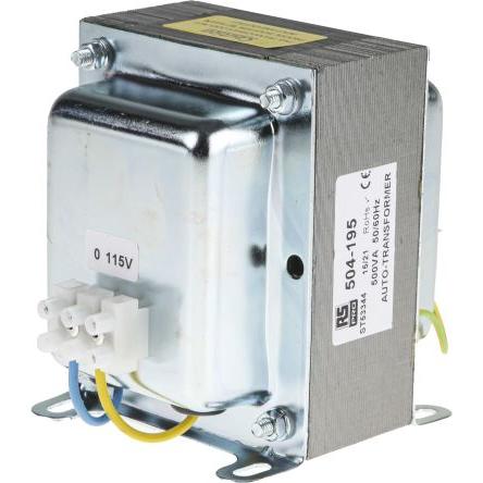 Transformátor pro automobil 500 VA, primární napětí: 240 V ac Zapouzdřený, sekundární napětí: 115 V ac, Svorkovnice, RS