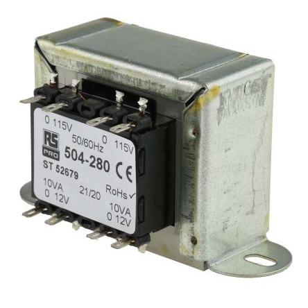 Transformátor pro montáž na podvozek 20 VA, počet výstupů: 2, sekundární napětí: 12 V ac RS PRO