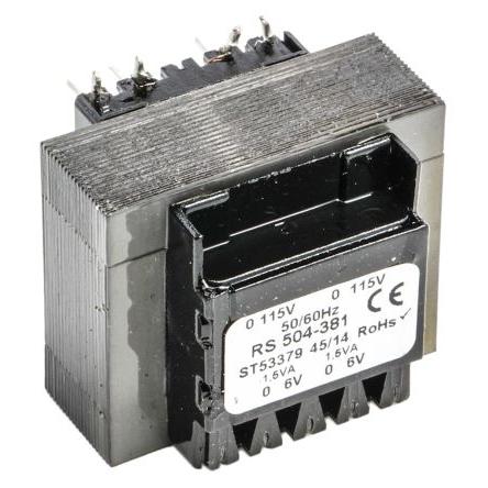 RS PRO Transformátor PCB, sekundární napětí: 24 V ac, počet výstupů: 2 Průchozí otvor 12 VA
