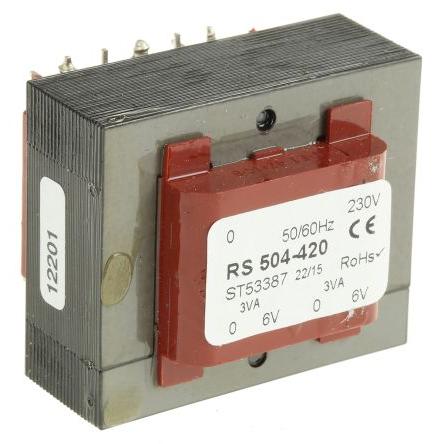 RS PRO Transformátor PCB, sekundární napětí: 6 to 15 V ac, počet výstupů: 2 Průchozí otvor 82 % 20 VA