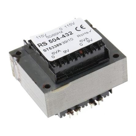 RS PRO Transformátor PCB, sekundární napětí: 24 V ac, počet výstupů: 2 Průchozí otvor 12 VA