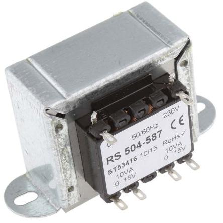 Transformátor pro montáž na podvozek 20 VA, počet výstupů: 2, sekundární napětí: 15 V ac RS PRO