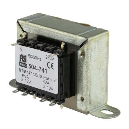 Transformátor pro montáž na podvozek 12 VA, počet výstupů: 2, sekundární napětí: 12 V ac RS PRO