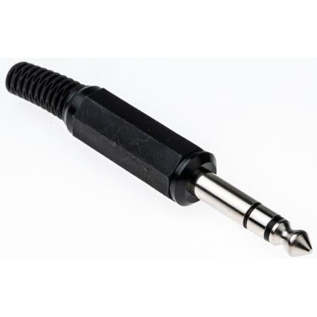 Lumberg Konektor jack, Kabel, Stereo, Pájecí Vnější, 6.35 mm 1 2A barva Černá, orientace těla: Rovný, materiál kontaktu: