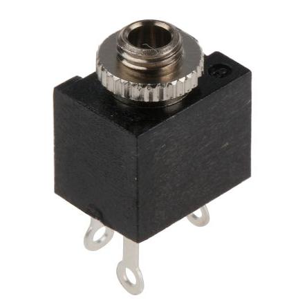 Lumberg Konektor jack, Montáž do panelu, Monofonní, Pájecí Vnitřní, 2.5 mm 1 500mA barva Černá, orientace těla: Rovný,
