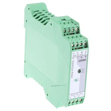 Phoenix Contact Měnič DC/DC MINI-PS-48-60DC/24DC/1, výstup: 24V dc 1.5 kV dc, Vin 75V dc 1 A, Vin 48V 24 W 70 °C 70 °C