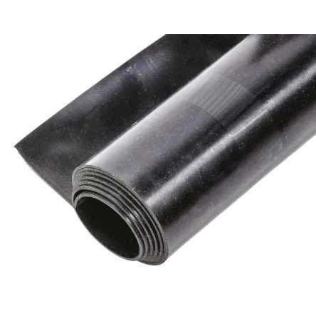 RS PRO Pryžová deska barva Černá, délka: 1 m, šířka: 1.2m, tloušťka: 1.5 mm, 70 °C