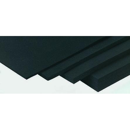 RS PRO Pryžová deska barva Černá, délka: 1.2 m, šířka: 1.2m, tloušťka: 3 mm, 100 °C