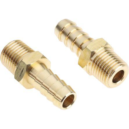 Přípojka hadicová Přípojka Se závitem, Mosaz, vnitřní průměr hadice: 9.53 mm (vnitřní prům.), pracovní tlak: 25 bar RS