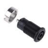 Staubli Zásuvka na banánky, 4 mm, 1000V, 24A, Černá, Vnitřní Pájecí, materiál kontaktu: Mosaz, délka: 27 mm, pokovení