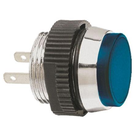 Indikátor pro montáž do panelu, řada: SKCD Modrá, typ žárovky: LED Jazýček Signal Construct 28V 16 mm, IP67