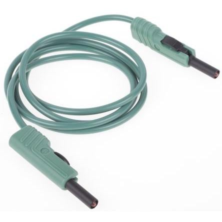 Hirschmann Test & Measurement Zkušební kabel s konektorem, Zelená 16A, délka kabelů: 1 m, 30 V ac, 60V dc